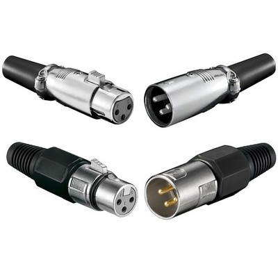 3 pin XLR Stecker + Kupplung Audio Mikrofon Kabel Verbinder Metall Buchse female