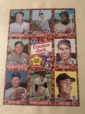 1982 Cracker Jack All Time Greats 1-16 MANTLE-MAYS-AARON Uncut Sheets Mint
