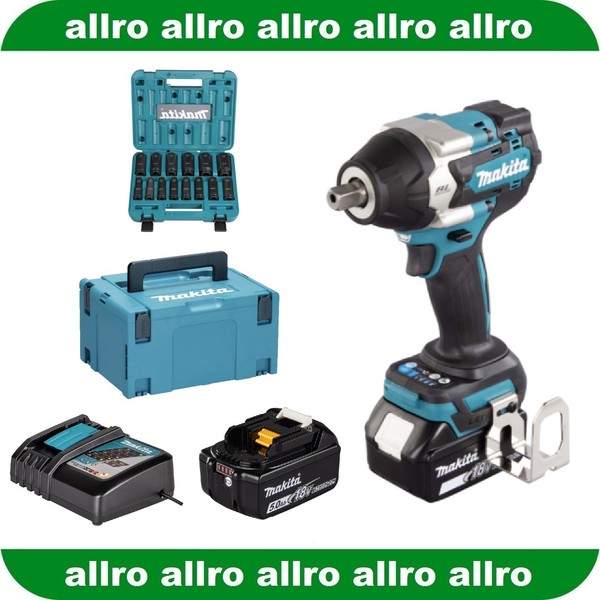 Makita Akku-Schlagschrauber DTW701RTJ, 18V • 2X 5,0Ah + Lg Im Makpac + Nuss-Set-image