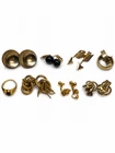 New ListingVintage Gold Tone Costume Jewelry Lot Clip On Earrings Brooch Ring Wear Repair
