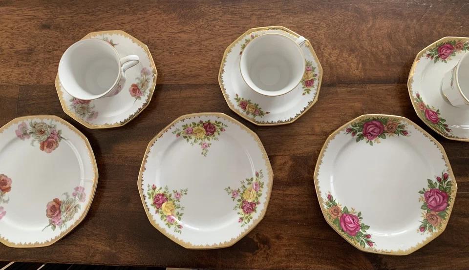 3 x Geschirr Sets, 9 Teile, Rosengedecke Winterling Marktleuthen Kaffeegedeck  - Bild 4 von 4