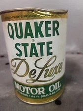Vintage Quaker State Deluxe Super Blend Motor Oil Chevron Starting Fluid Can Lot
