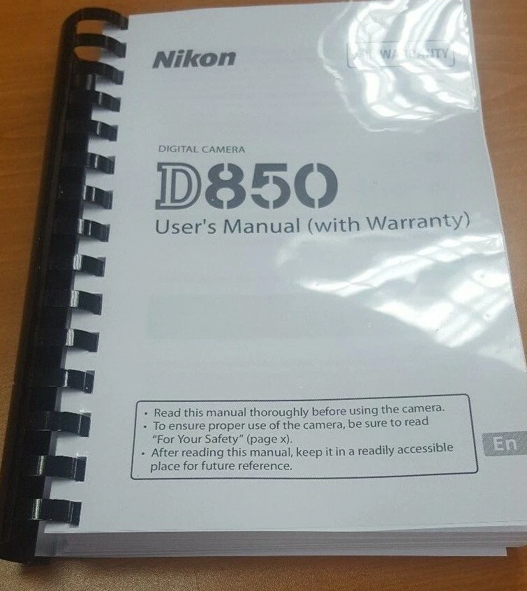 NIKON D850 CÁMARA IMPRESA MANUAL MANUAL DE USUARIO MANUAL 404 PÁGINAS A5
