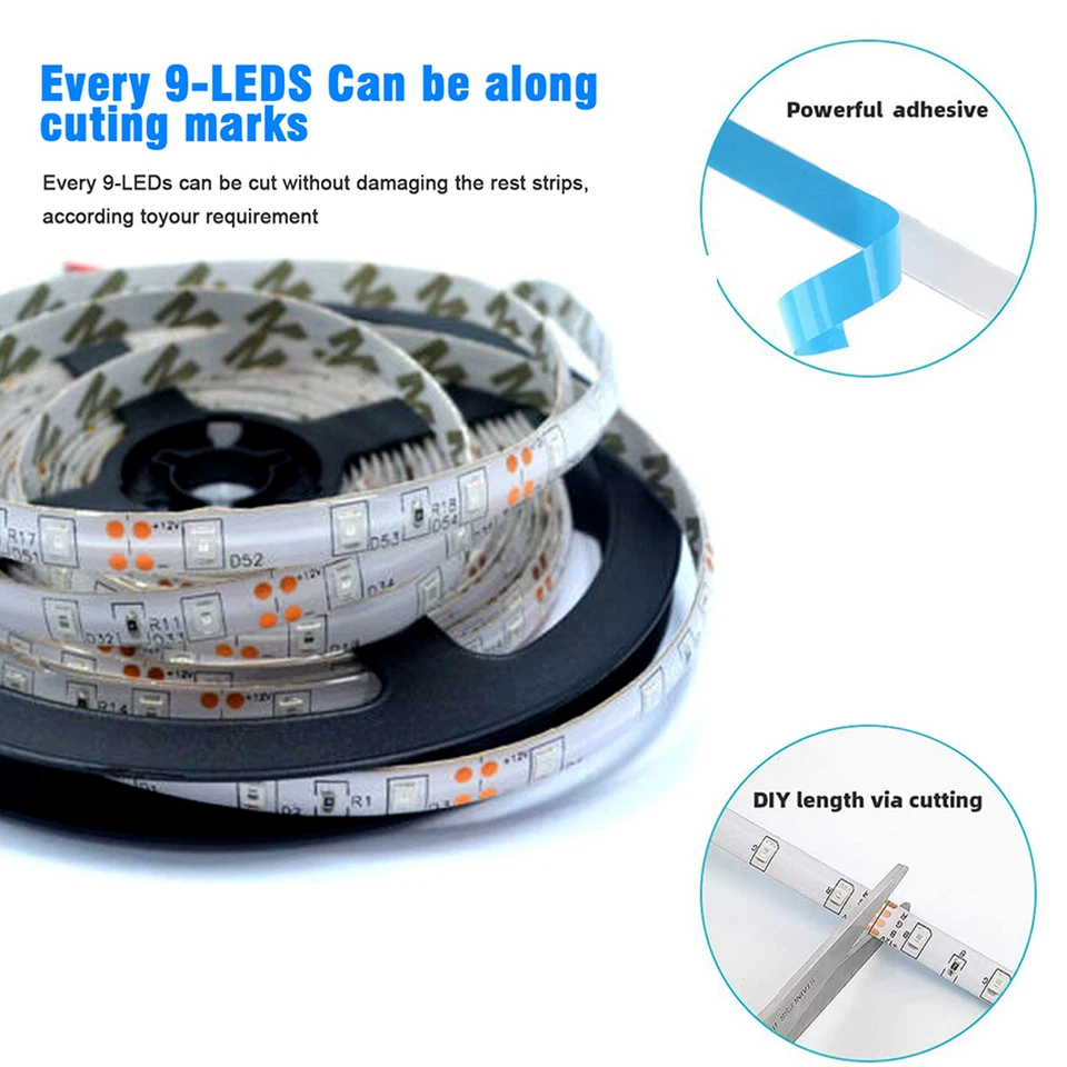 100FT Flexible 2835 RGB LED Strip Light Remote Fairy Light Room Party Waterproof - Image 4 of 4