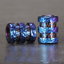 EDC Blue Titanium Knife Lanyard Bead Paracord Bead Metal Jewelry Charm Pendant