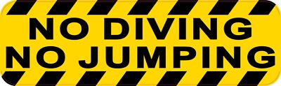 10in x 3in No Diving No Jumping Vinyl Sticker Swimming Pool Sign Decal
