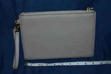 Dagne Dover Large Bifold Clutch Coated Canvas Accordion Slate Wallet Wristlet