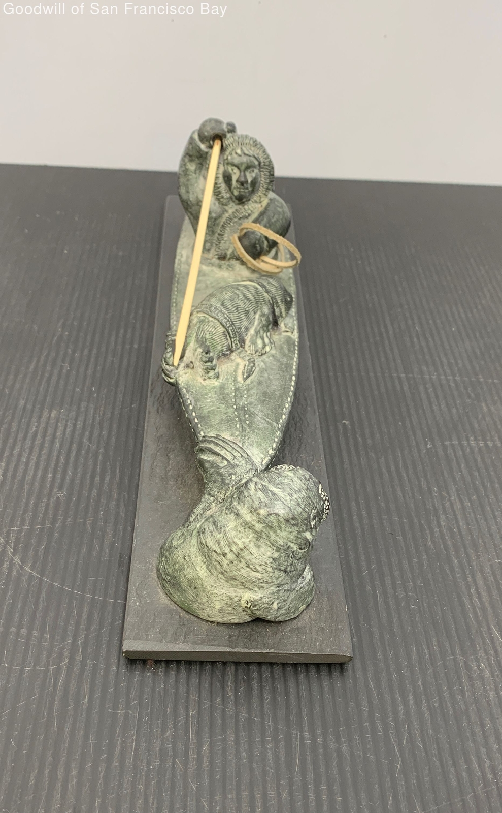 Wolf Sculptures Original Canoe Seal Walrus Hunt Handmade In Canada