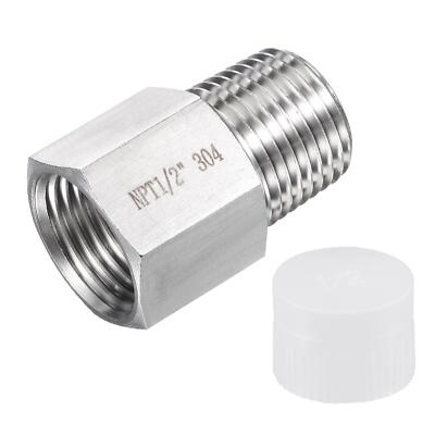 304 Stainless Steel Pipe Fitting Reducer Adapter 1/2NPT Male x