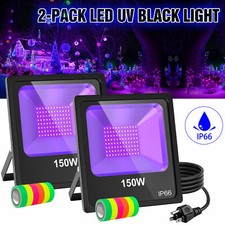 2 Pack 150W UV LED Black Light Party DJ Stage Club IP66 Black Lights For Parties