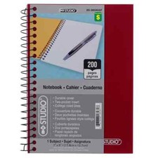 STUDIO Red Spiral Notebook FREE SHIPPING