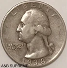1938 S Washington Quarter XF Extremely Fine From Estate 90% Silver