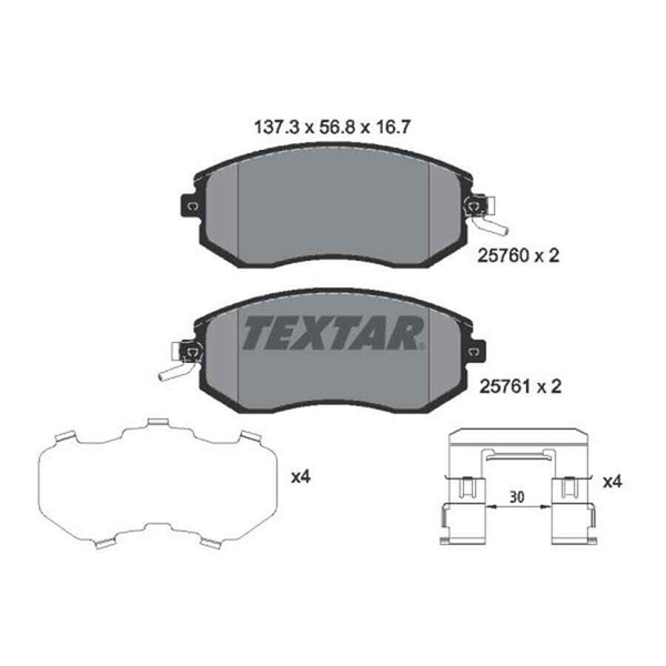 Textar Bremsbelagsatz, Scheibenbremse 2576001-image