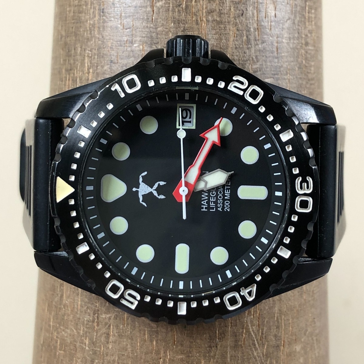 Hawaiian Lifeguard Association Men Diver Rubber Quartz