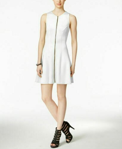 zip front fit and flare dress