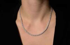20 Ct Round Cut Lab-Created Diamond Tennis Necklace 14K White Gold Plated 18"