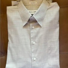 Pronto Uomo Mens Button Down Dress Shirt Beige Taupe No Iron Size XXL