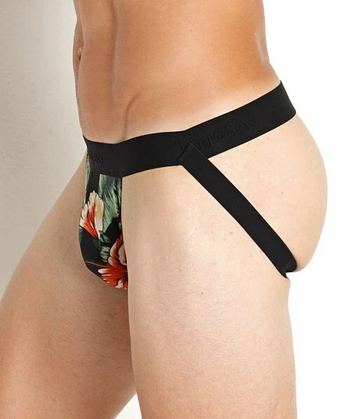 Jockstrap Nuevo Timoteo Avalon Floral Negro Hombres Ropa Interior Atlética Moda XL Foto 3 de 4