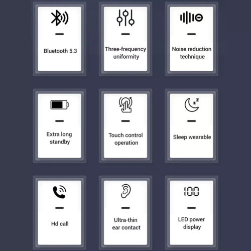 Inear Bluetooth Earbuds Headset TWS5.3 Wireless Earphone Invisible for All Phone - Picture 10 of 15