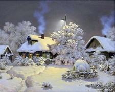 HOT DIY Bead Embroidery Kit Needlepoint Beading Beadwork winter landscape