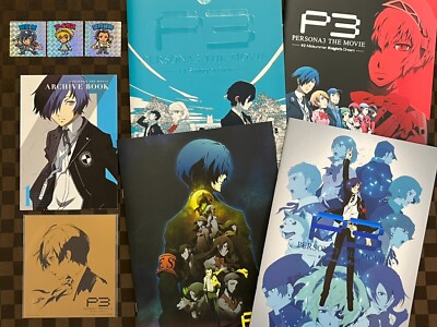 Persona 3 The Movie #1 #2 #3 #4 Pamphlet & Mini Sticker & #3 Archive Book 1 etc