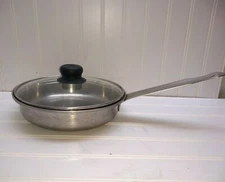 Lo-Heet By Vollrath Cookware 8" Skillet Stainless Frying Pan Sauté Pot Glass Lid