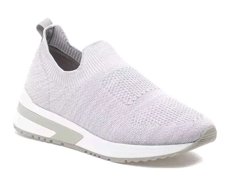 J Slides women’s Gray perforated slip-on plata form sneakers J/Slides Arley Studded Slip On Platform Sneaker Women 7.5M  main image 4