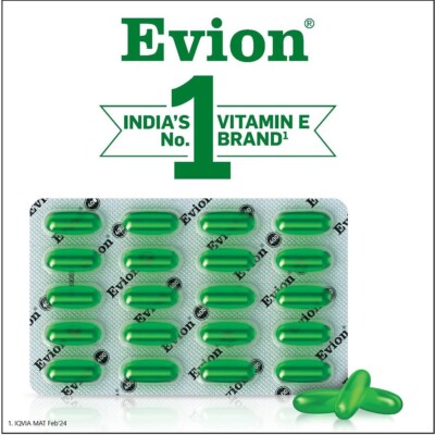 Evion Kapseln Vitamin E für strahlendes Gesicht starke Haare Nägel leuchten A...