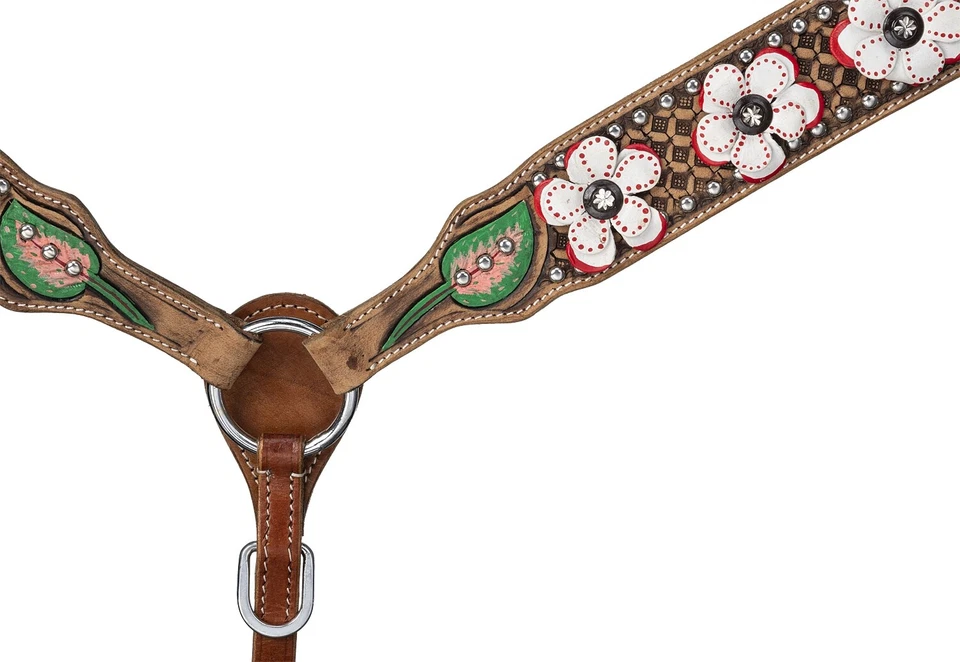 Juego de cabecera y pechuga Western - Juego de amapola blanca 3D de Silver Royal Foto 4 de 4