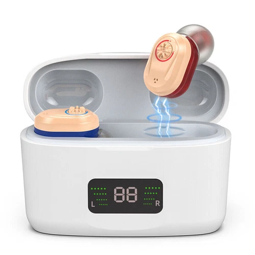 1 Paar unsichtbare Hörgeräte MiNi Digital Sound Verstärker Verstärker mit Akku - Bild 1 von 20