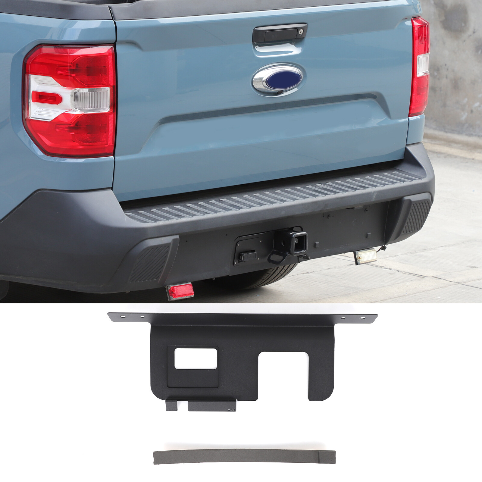 Black Alloy Rear Trailer Port Side Dust Covers For Ford Maverick 2022+
