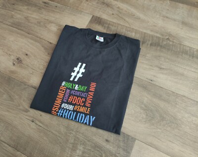 Fruit of the Loom Tshirt #hastag Sprüche Equipe staff Gr. L
