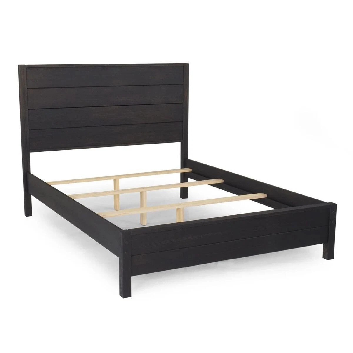 Rustic Platform Bed Frame Full Size with Headboard Bedroom Solid