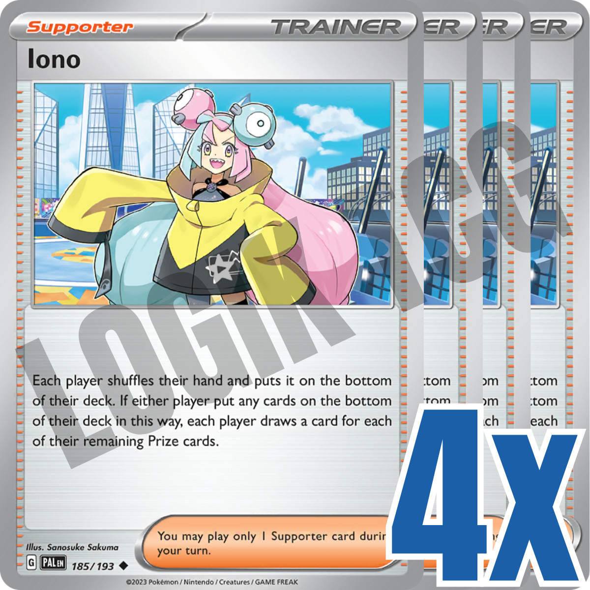 4x Iono 185/193 x4 - Paldea Evolved - Pokemon TCG - Playset