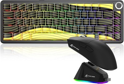 Attack Shark Tri-Mode Gaming Tastatur Maus Set 8kHz RT RGB Magnet Ladestation