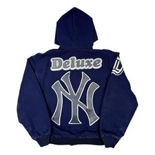 Vtg Rare New York Yankees Duck Canvas Work Jacket Custom Handmade Patches Men XL