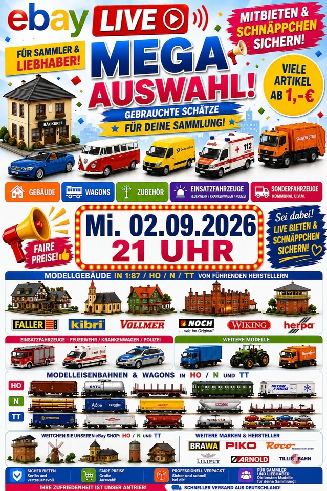 Gebrauchte Modellautos 1:87 + Modellbahn Gebäude in H0 1:87 N 1:160 TT
