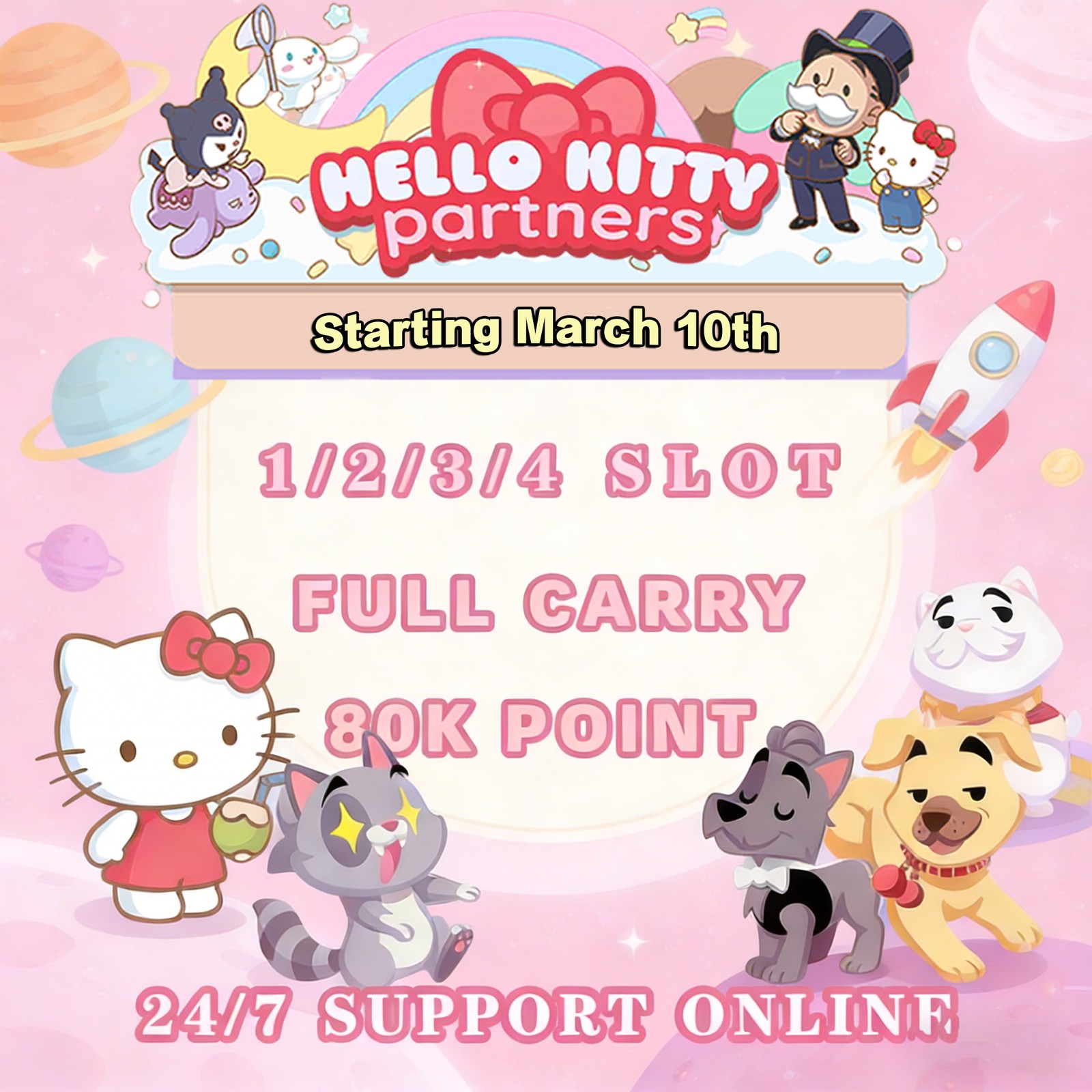 Mono-poly Go HELL0- Kℹ️TTY Partners Event 🎀 Full Carry 80K Points⚡Fast Cheap