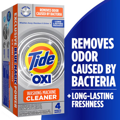 Tide Washing Machine Cleaner with Oxi Powder, Odor Eliminator and Washer Residue