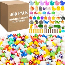 400 Pcs Mini Resin Animals Figures Bulk for Pranks Hide Crafts Resin Miniatur...