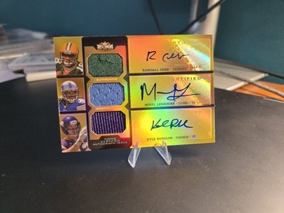 2011 Triple Threads- Randall Cobb, Leshoure, Kyle Rudolph - Gold RPA RC SSP /9 