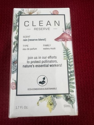NEW Clean Reserve Blend RAIN equ de Parfum Perfume 1.7 fl oz Watery Musk