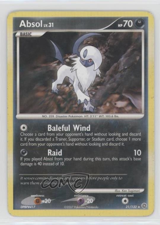 Absol Pokémon Diamond & Pearl Secret Wonders #21 2007