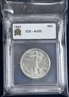 Liberty Walking Half Dollar 1943 50C Silver 90% ICG AU55