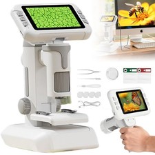 4'' 1600x Digitalmikroskop f&uuml;r Kinder,1080P Mikroskop mit Foto-und Videoaufnahme