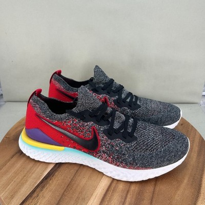 Nike Epic React Flyknit 2 Mens 14 Running Shoes Black Red BQ8928-007