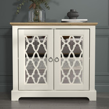 Sideboard Cabinet Storage Cupboard 3 Door Buffet Console Unit Ivory Oak