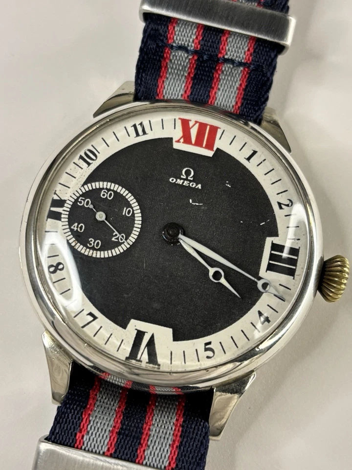 OMEGA Silver 800 Marriage Watch Vintage 1930’s Men’s Black White - 40.6L.T2.15P - Image 4 of 4