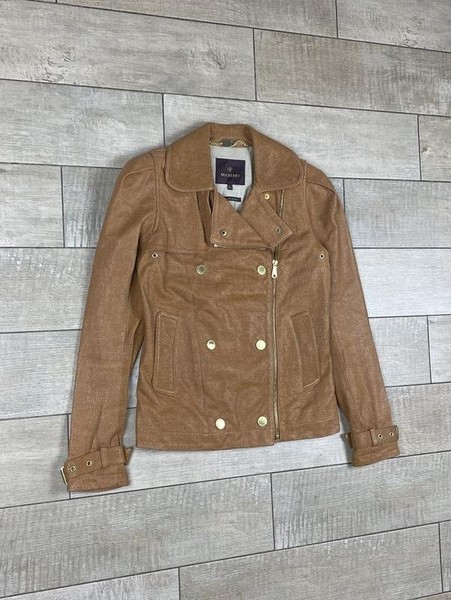 Women Mulberry Jacket Orange Leather 36