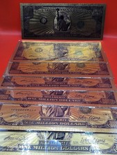 7pieces Miss Liberty $1 Million GOLD FOIL Fantasy Bill - NOT LEGAL TENDER! Gift!